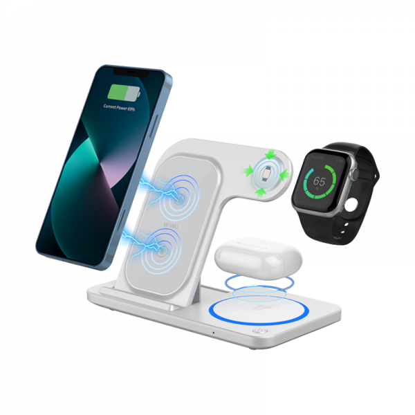 WiWU 3 in 1 Fordable Magnetic Wireless Charging Station 15W (W020)