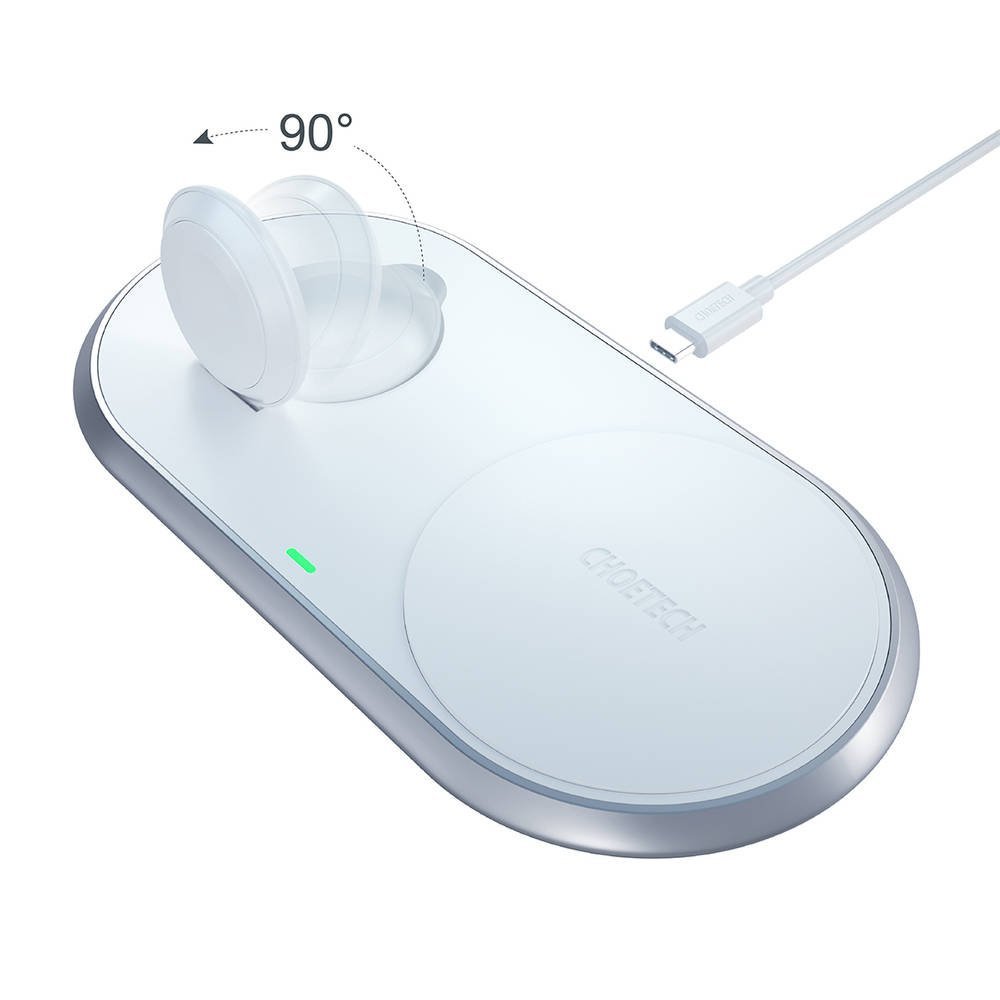 Choetech T317 2-in-1 Wireless Charging Station – Fast Qi Charger for iPhone, Apple Watch & AirPods